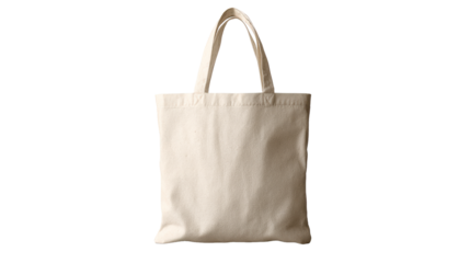 A plain beige canvas tote bag with sturdy handles, perfect for branding or promoting ecofriendly initiatives in retail and marketing campaigns.