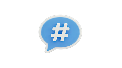 Hashtag Symbol in a Speech Bubble on White Background
