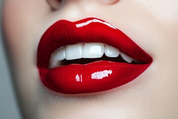 Obraz premium human lips concept with a copy space