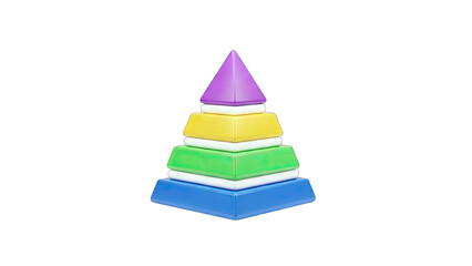 Colorful Pyramid Toy on White Background