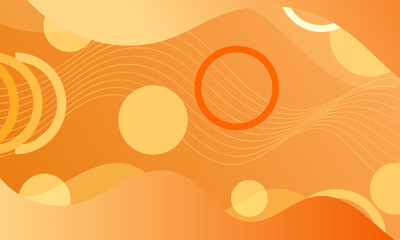 orange smooth lines wave curves with circles shapes on soft gradient abstract background