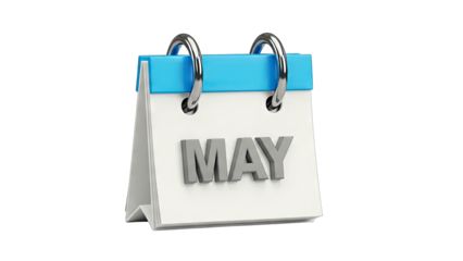 May Calendar Displayed on White Background