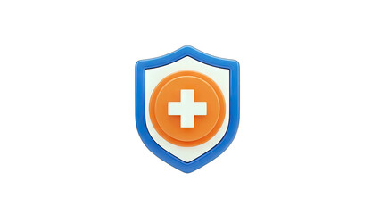Obraz premium Medical Shield Icon Protecting Health - Isolated on White