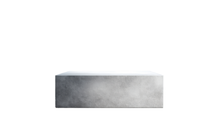 A minimalist grey concrete block pedestal with a textured surface and a polished top, perfect for product displays and modern presentation platforms in studio settings.