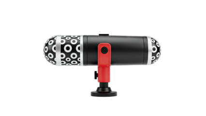 Modern Microphone on Stand Isolated on White