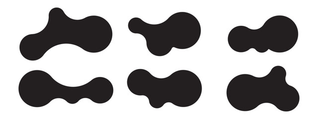 Set of abstract metaball shapes