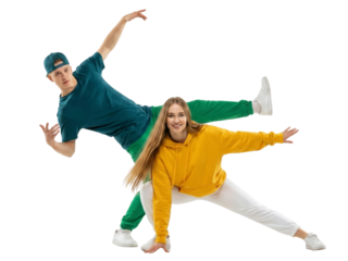 dynamic dance performance with energetic movement and expressive gestures isolated on transparent
