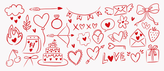 Valentines day hand draw illustration