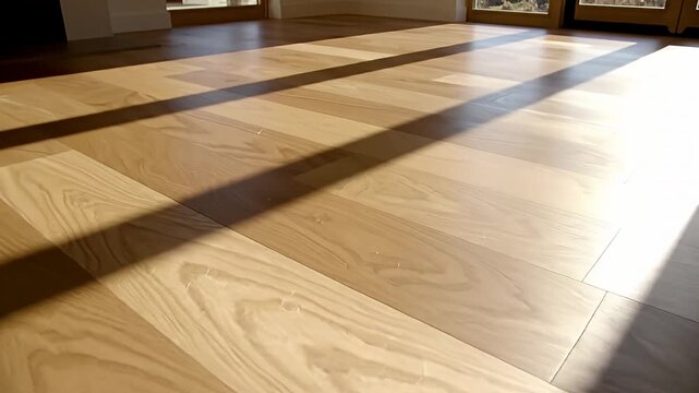 Sunlight on Hardwood Floor - A Warm and Inviting Scene.