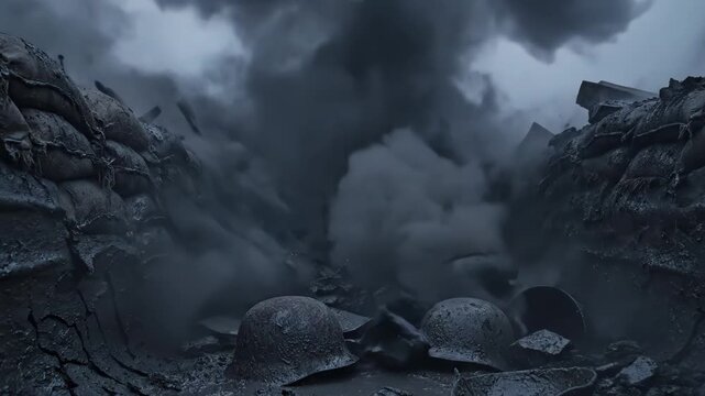 explosion ina  trench during the war