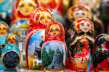 Wooden Nesting Dolls or Russian Matryoshka Dolls for sale in Russia
