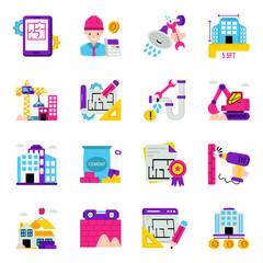 Set of Plumbing Flat Icons