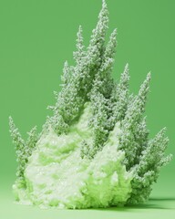 Lush Green Foliage Cluster on Vibrant Background.