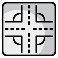 Road Intersection Icon Element For Design