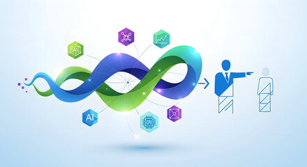 Infographic design with infinity symbol.