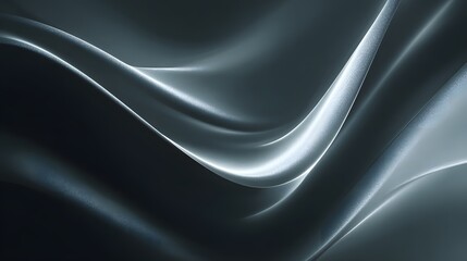 Obraz premium Fließende silberne Wellen auf dunklem Hintergrund 
