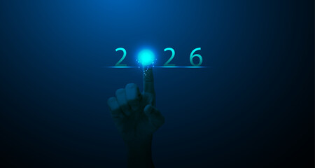 AI 2026 Future Technology Concept with Digital Artificial Intelligence for AI technology, innovation, automation, machine learning, digital transformation, and next-generation computing.