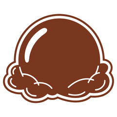Delicious Chocolate Ice Cream Scoop Illustration for Dessert Designs