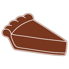 Delicious Chocolate Pie Slice Illustration Perfect for Dessert Menus