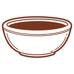Empty Ceramic Bowl Illustration for Food and Kitchen Design Concepts