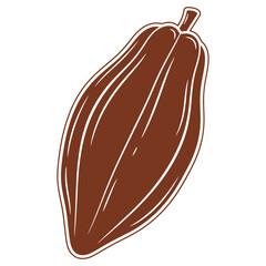 Illustrated cocoa pod vector graphic perfect for design and branding