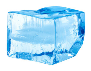Fototapeta premium Blue ice slice isolated on transparent background 