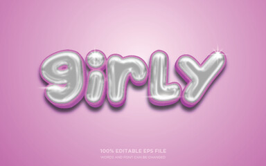 Girly 3D editable text style effect