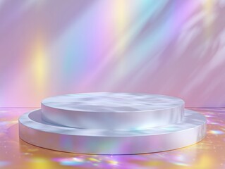 White background for product presentation with beautiful colorful light