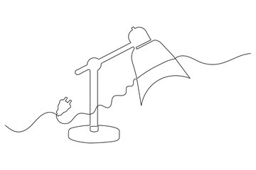 Continuous line drawing of a desk light icon minimalist design
