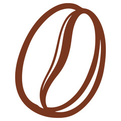 Single Coffee Bean Icon Design for Coffee Shop or Cafe Branding