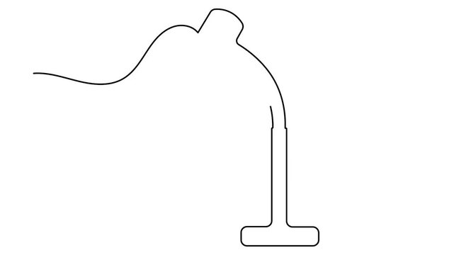 Desk lamp icon one line art animation seamless loop minimal design
