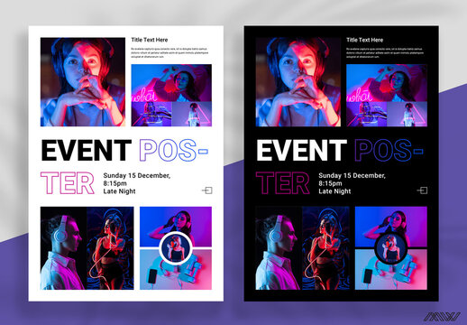 Event Poster Layout With Gradient Accents