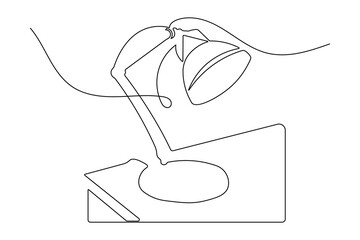 Home office lamp continuous outline drawing simple style lighting