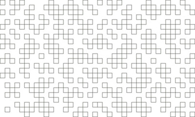 Irregular Geometric Tiling Pattern Vector Abstract Interconnected Black and White Squares Grid Background