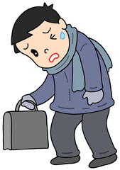 疾患・疾病のイラスト - 冬バテ・だるさ・疲労感・体調不良