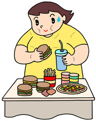 疾患・疾病のイラスト - 過食症・むちゃ食い・神経性過食