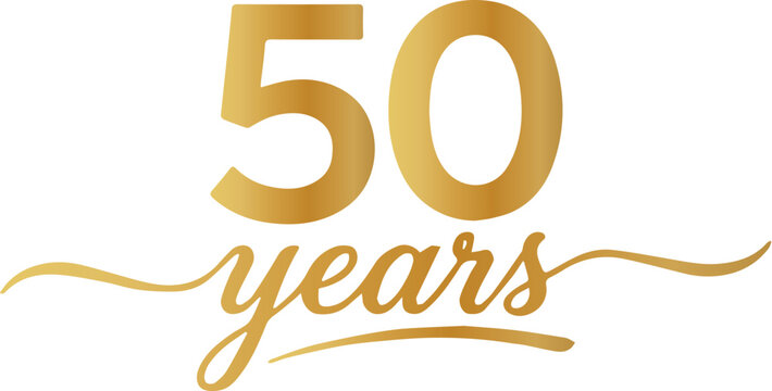 50 Years Anniversary Gold Celebration Icon