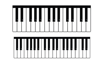 A detailed illustration depicts two sections of a piano keyboard showcasing the arrangement of white and black keys indicating musical harmony high quality