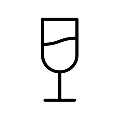 Minimal Line Art Wine Glass Icon For Beverage, Bar, Or Restaurant Branding