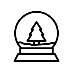 Snow Globe With Tree Inside: Winter Holiday Ornament Display in Glass Dome