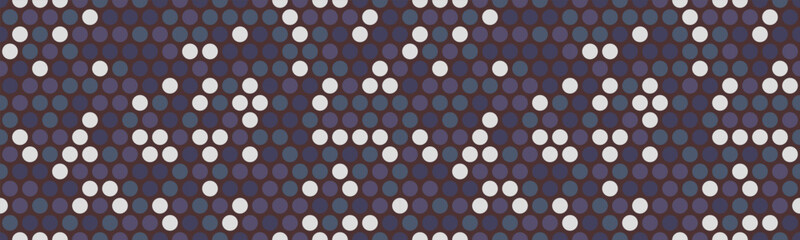 Abstract seamless pattern of multicolored circles arranged in a diagonal formation on a dark background.  Ideal for website backgrounds, textile design, and modern branding.