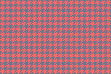 Vibrant coral and slate grey houndstooth pattern.  Classic yet modern textile design perfect for fashion, web design, or print projects.