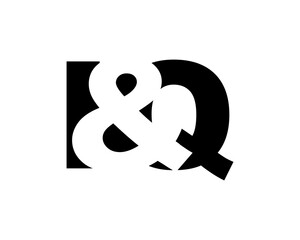 IQ logo design in bold style. Black white identity symbol. Modern typography emblem. Corporate branding icon.