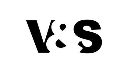VS logo design in bold style. Black white identity symbol. Modern typography emblem. Corporate branding icon.