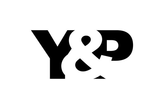 YP logo design in bold style. Black white identity symbol. Modern typography emblem. Corporate branding icon.