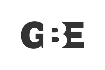 GBE logo design. Initial letter G B E bold font style for tech startups, consulting, corporate branding. Creative company name, headlines typography identity, trendy logotype.