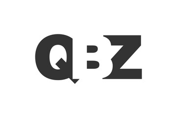 QBZ logo design. Initial letter Q B Z bold font style for tech startups, consulting, corporate branding. Creative company name, headlines typography identity, trendy logotype.