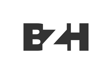 Obraz premium BZH logo design. Initial letter B Z H bold font style for tech startups, consulting, corporate branding. Creative company name, headlines typography identity, trendy logotype.