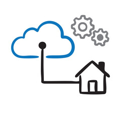 Smart Home Cloud Computing Technology Integration with Internet Connectivity for Home Automation Digital Network Residential Tech Wireless System Connected Living IoT Devices Remote Access Control Man
