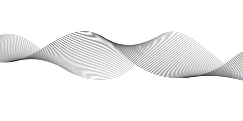 Minimalist abstract wave line background with elegant overlapping curves in grayscale, designed as a modern digital art pattern featuring smooth flow and clean white space